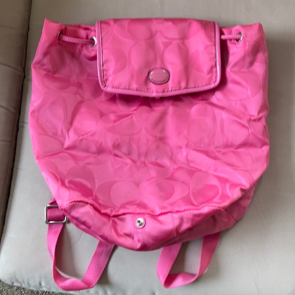 Coach Canvas Backpack in Hot Pink